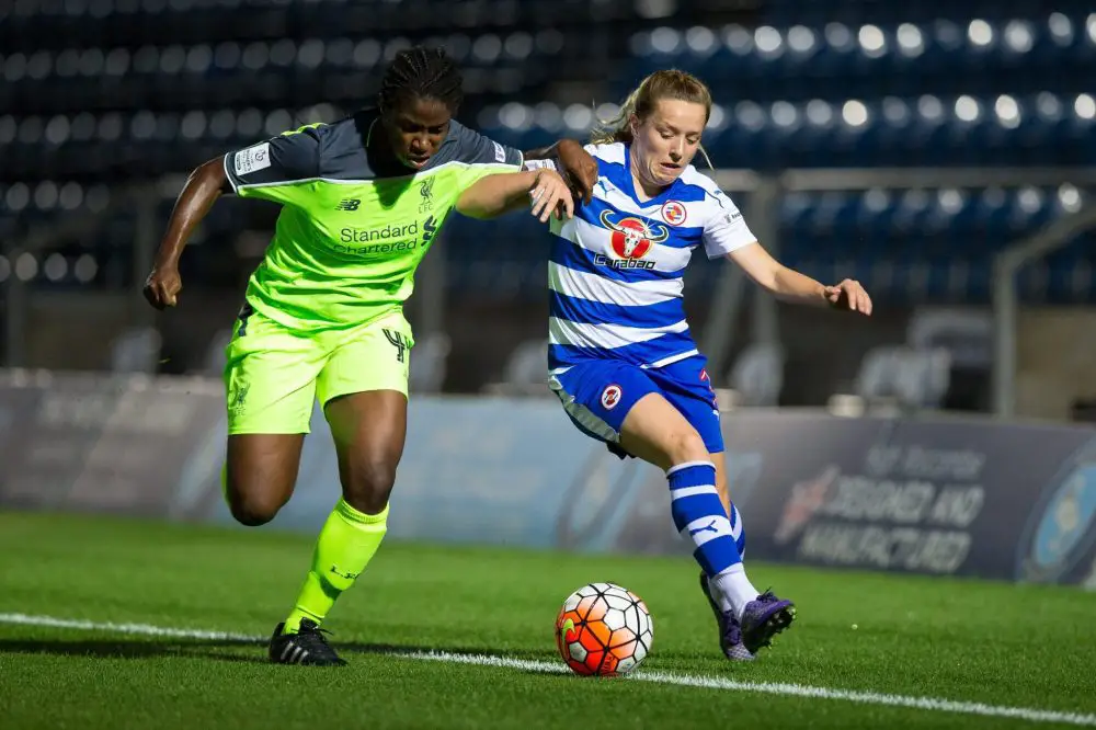 Harriett Scott for Reading FC Women against Liverpool Ladies. Photo: Richard Claypole.