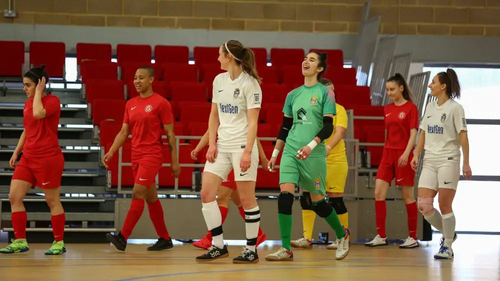 Reading Royals and Genesis enter the futsal court. Photo: Sheena Booker