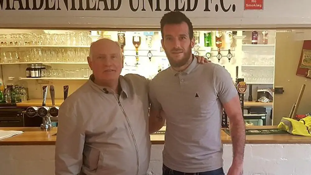 Joseph Ellul with Alan Devonshire at Maidenhead United. Photo: Neil Maskell/Maidenhead United.