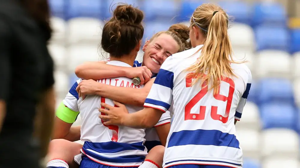 Reading FC Women celebrations during the Continental Cup tie with Lewes. Photo: Neil Graham / ngsportsphotography.com