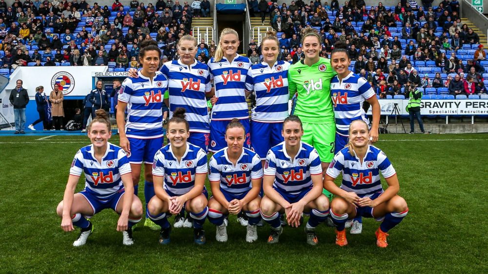 The Reading FC Women's team line up before a match with West Ham United. Photo: Neil Graham / ngsportsphotography.com