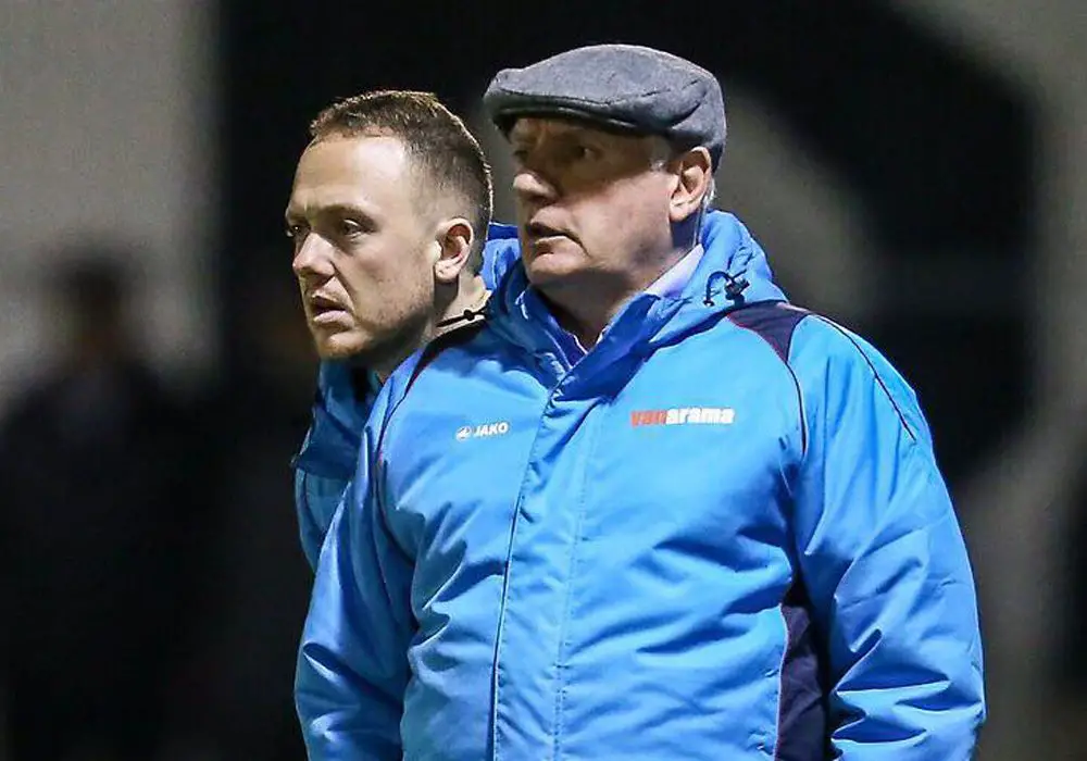Sam Lock and Alan Devonshire at Maidenhead United. Photo: Neil Graham.