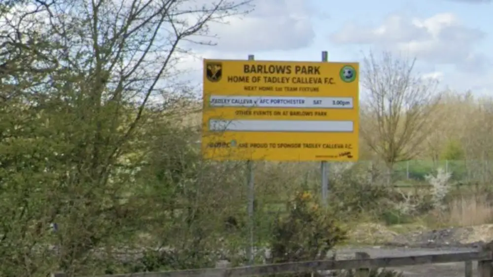 The sign for Barlows Park - home of Tadley Calleva FC. Photo: Google Streetview.