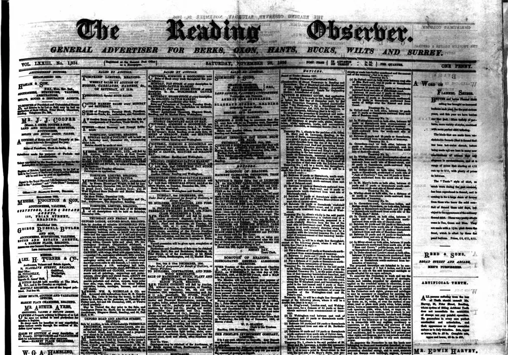 The Reading Observer from 28th November 1896.
