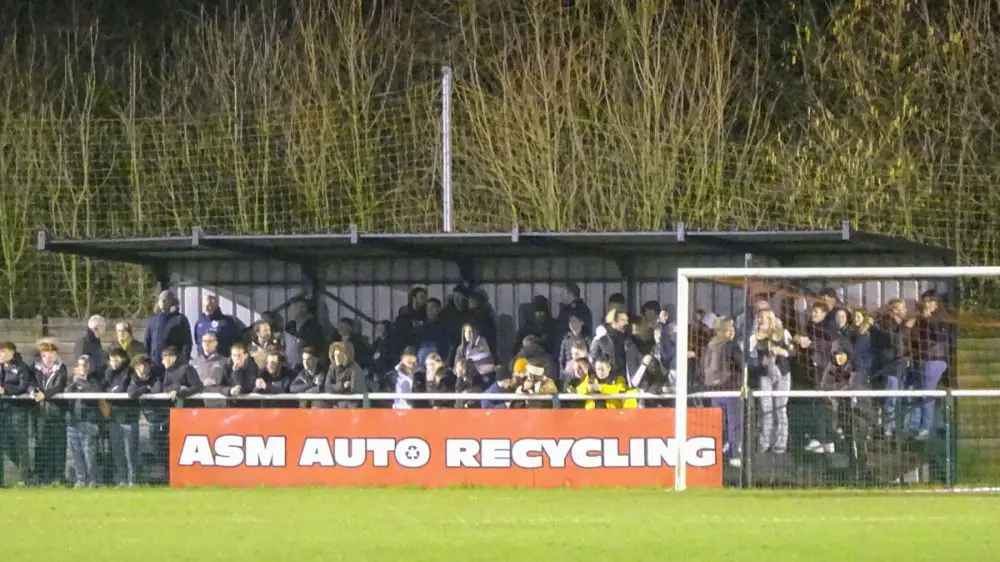 The crowd at Long Crendon vs Wycombe Wanderers. Photo: Russell Cox.