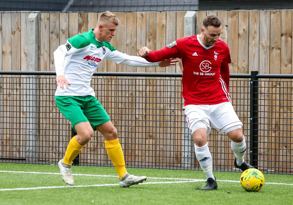 Tommy Block playing for Bognor Regis Town against Bracknell Town in the FA Trophy. Photo: Neil Graham.