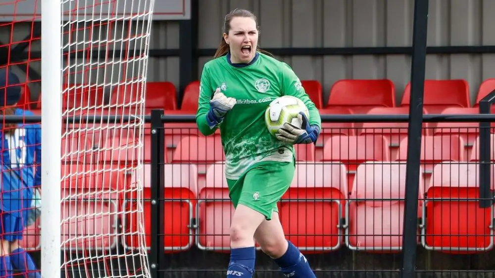 Nina Merritt puts in a sterling performance for Caversham United Women in the Berks & Bucks Women's Trophy Final Photo: Oakmist Photography