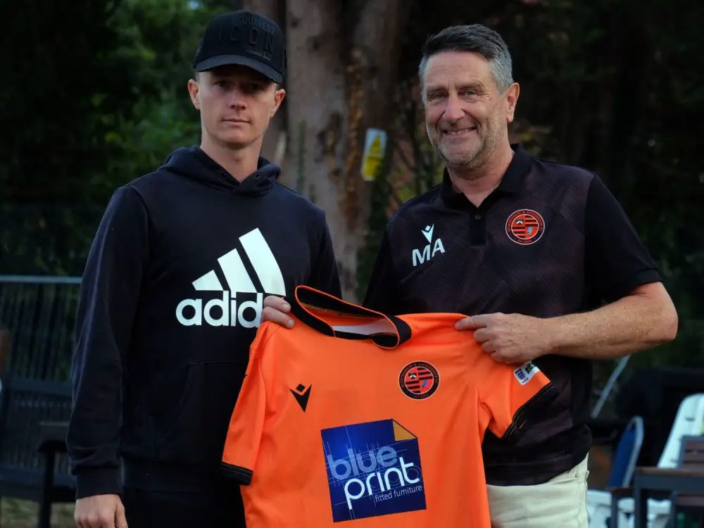 New Wokingham & Emmbrook boss Matt Cronan with President Mark Ashwell. Photo: Andrew Batt.