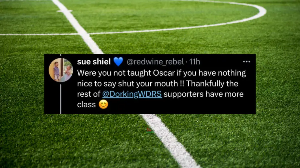 The response to one Dorking Wanderers Slough Town comment was brilliantly taken down, by his parents.